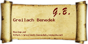 Greilach Benedek névjegykártya